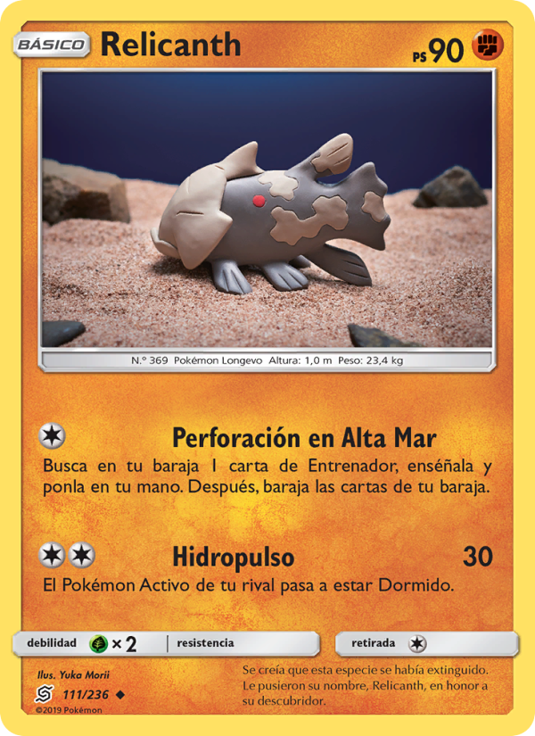 Relicanth 111 — Unified Minds (Spanish Pokémon TCG card)