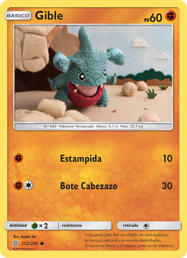 Gible 112 — Unified Minds (Spanish Pokémon TCG card)