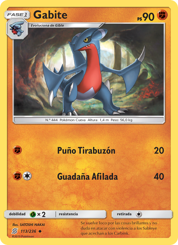 Gabite 113 — Unified Minds (Spanish Pokémon TCG card)
