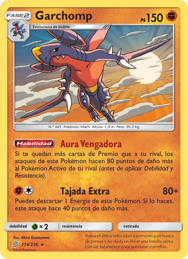Garchomp 114 — Unified Minds (Spanish Pokémon TCG card)