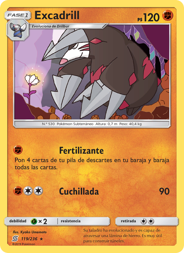 Excadrill 119 — Unified Minds (Spanish Pokémon TCG card)
