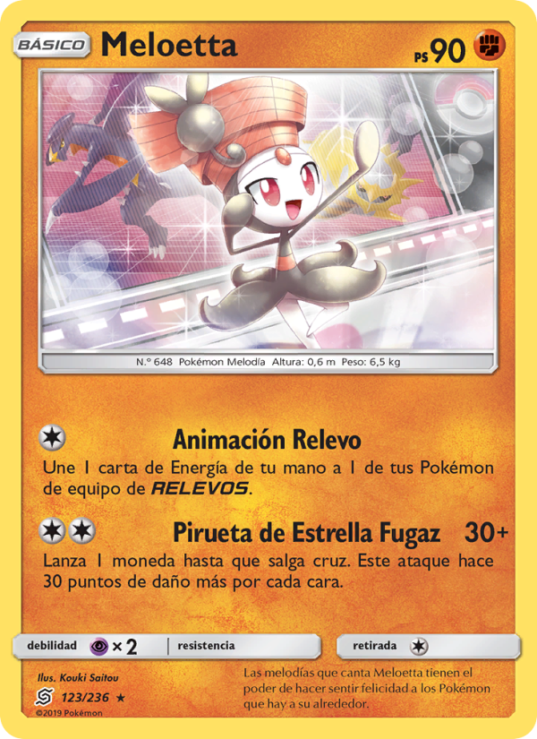 Meloetta 123 — Unified Minds (Spanish Pokémon TCG card)
