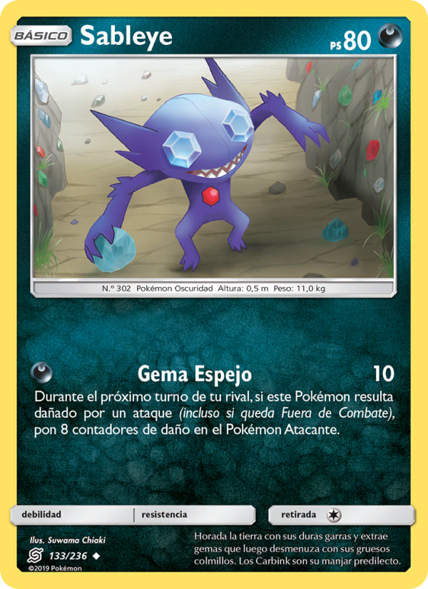 Sableye 133 — Unified Minds (Spanish Pokémon TCG card)