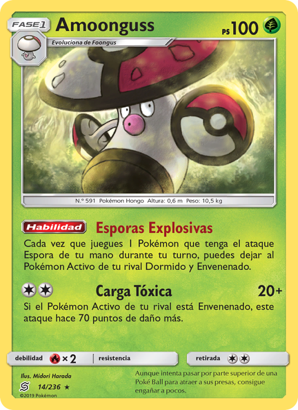 Amoonguss 14 — Unified Minds (Spanish Pokémon TCG card)
