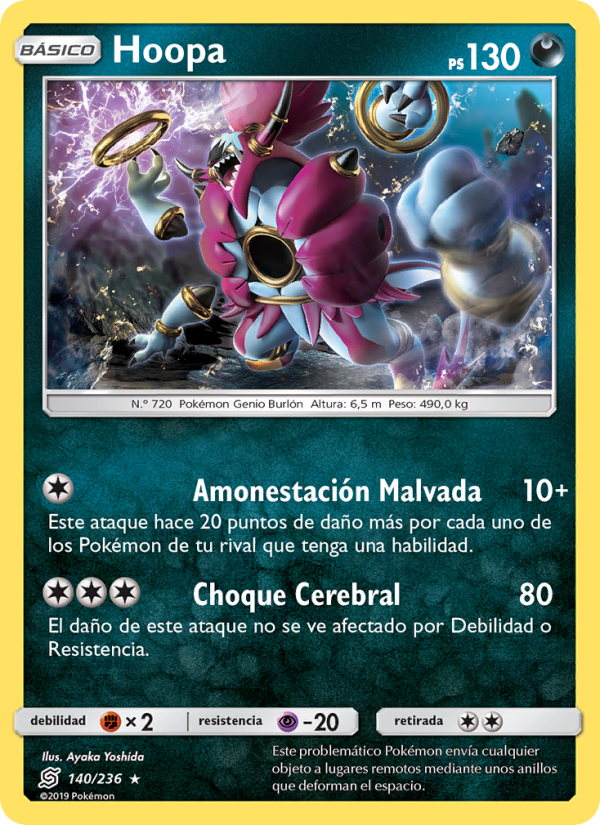 Hoopa 140 — Unified Minds (Spanish Pokémon TCG card)