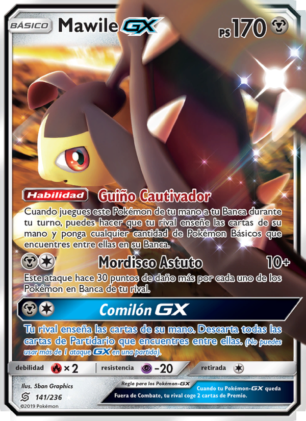 Mawile GX 141 — Unified Minds (Spanish Pokémon TCG card)