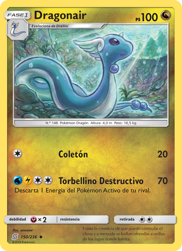 Dragonair 150 — Unified Minds (Spanish Pokémon TCG card)