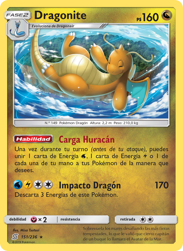 Dragonite 151 — Unified Minds (Spanish Pokémon TCG card)