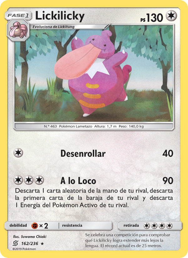 Lickilicky 162 — Unified Minds (Spanish Pokémon TCG card)