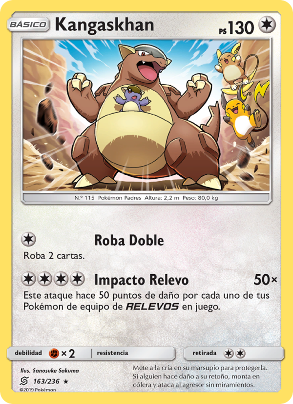 Kangaskhan 163 — Unified Minds (Spanish Pokémon TCG card)