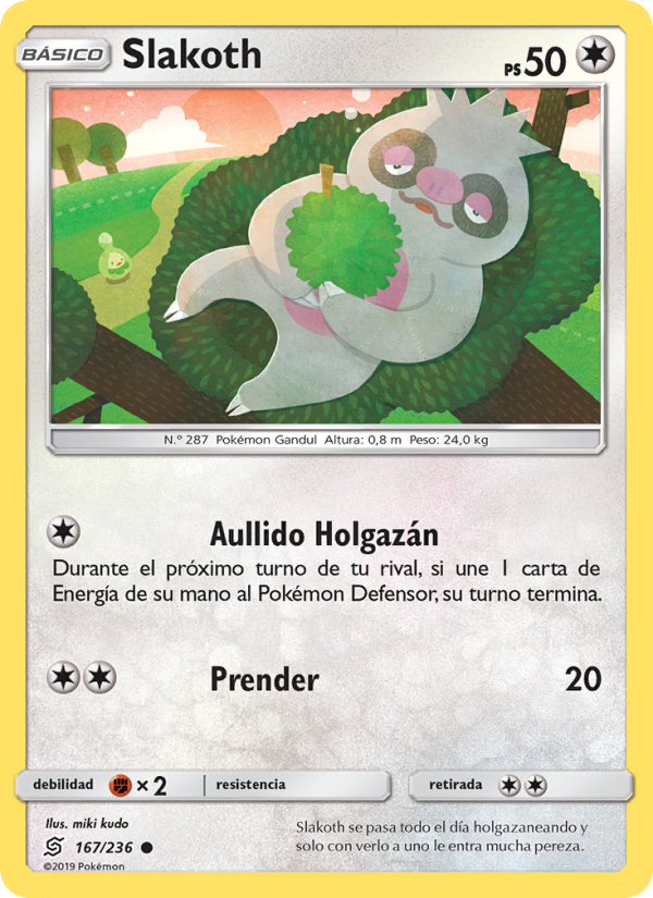 Slakoth 167 — Unified Minds (Spanish Pokémon TCG card)