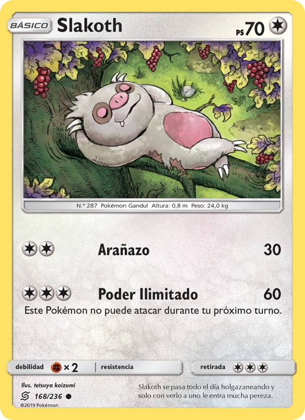 Slakoth 168 — Unified Minds (Spanish Pokémon TCG card)
