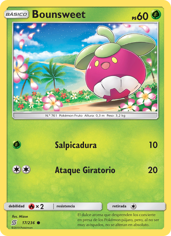 Bounsweet 17 — Unified Minds (Spanish Pokémon TCG card)