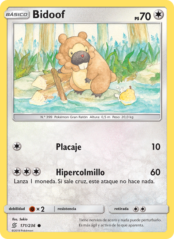 Bidoof 171 — Unified Minds (Spanish Pokémon TCG card)