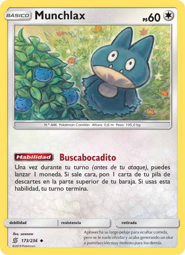 Munchlax 173 — Unified Minds (Spanish Pokémon TCG card)