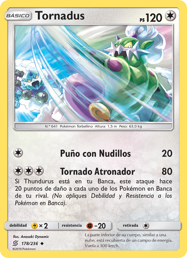 Tornadus 178 — Unified Minds (Spanish Pokémon TCG card)