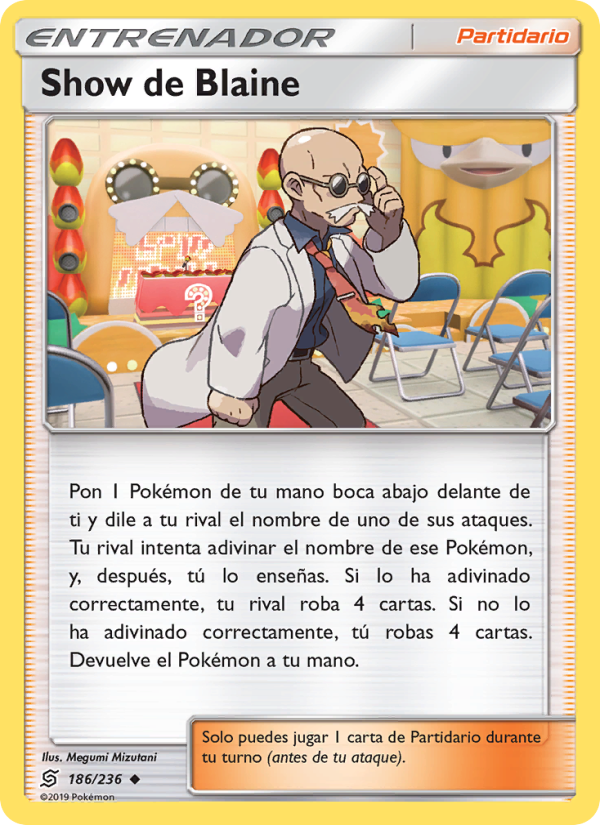 Show de Blaine 186 — Unified Minds (Spanish Pokémon TCG card)