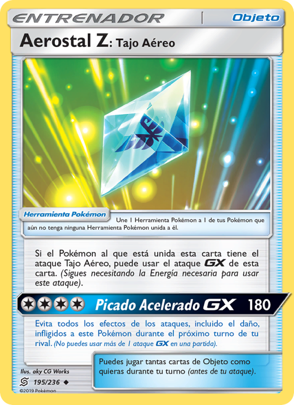 Aerostal Z: Tajo Aéreo 195 — Unified Minds (Spanish Pokémon TCG card)