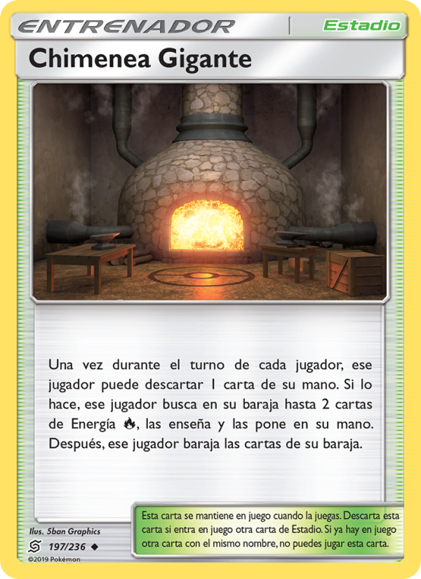 Chimenea Gigante 197 — Unified Minds (Spanish Pokémon TCG card)