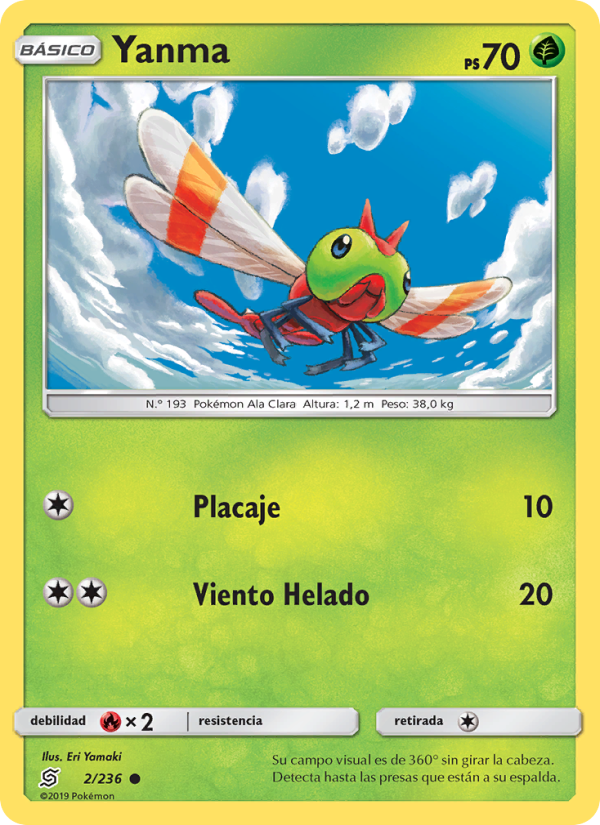 Yanma 2 — Unified Minds (Spanish Pokémon TCG card)