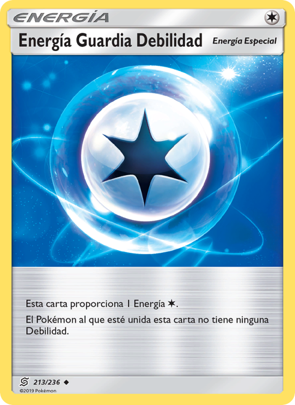 Energía Guardia Debilidad 213 — Unified Minds (Spanish Pokémon TCG card)