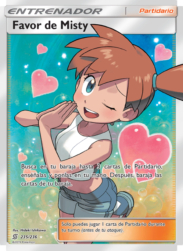 Favor de Misty 235 — Unified Minds (Spanish Pokémon TCG card)
