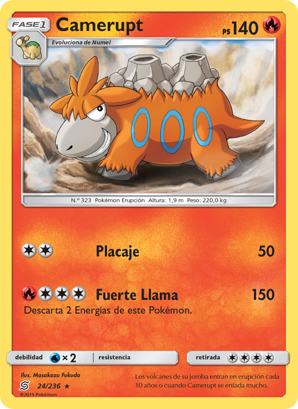 Camerupt 24 — Unified Minds (Spanish Pokémon TCG card)