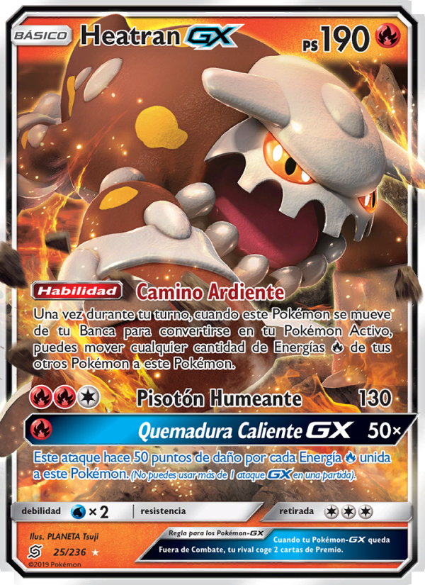 Heatran GX 25 — Unified Minds (Spanish Pokémon TCG card)