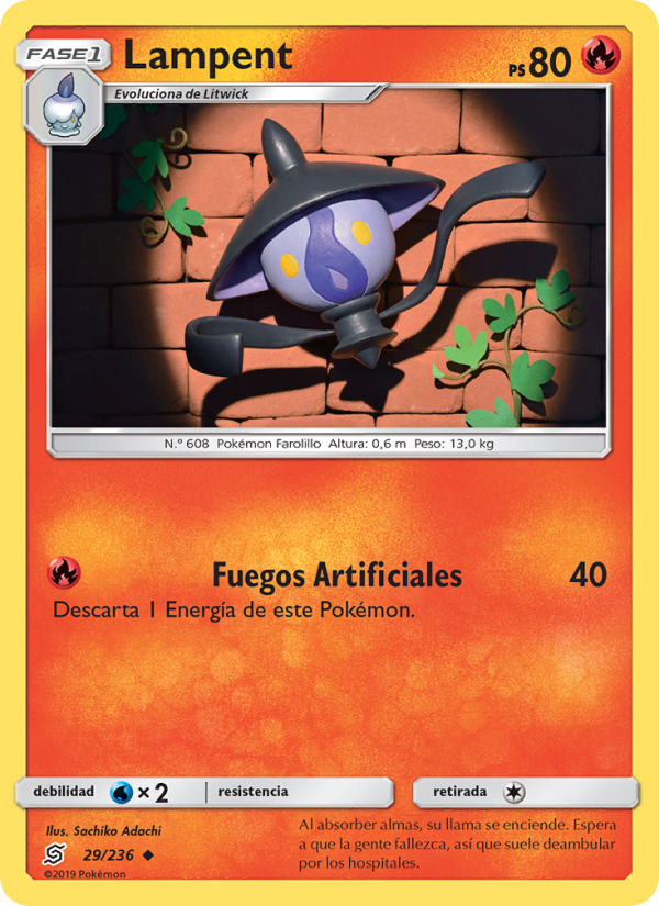 Lampent 29 — Unified Minds (Spanish Pokémon TCG card)