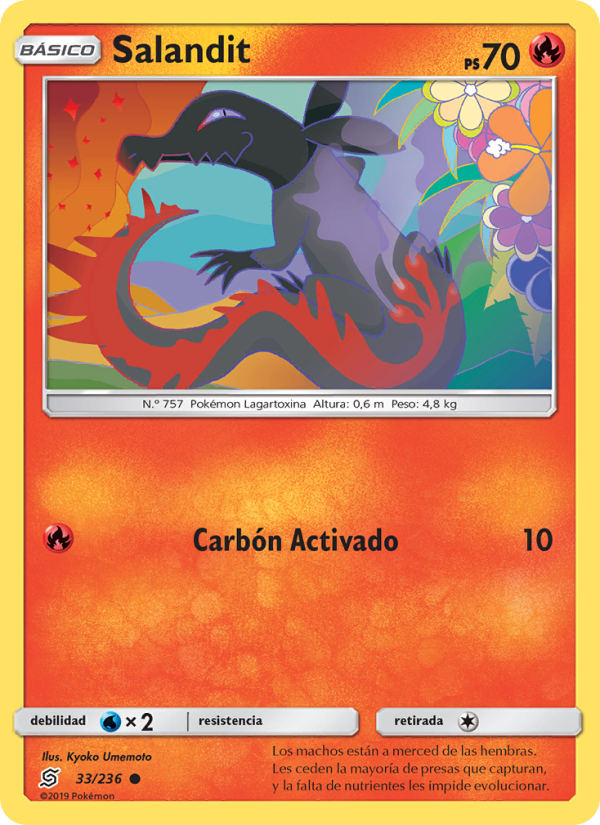 Salandit 33 — Unified Minds (Spanish Pokémon TCG card)