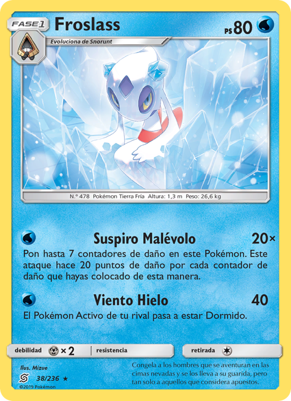 Froslass 38 — Unified Minds (Spanish Pokémon TCG card)