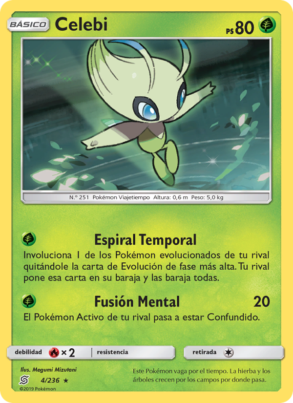 Celebi 4 — Unified Minds (Spanish Pokémon TCG card)
