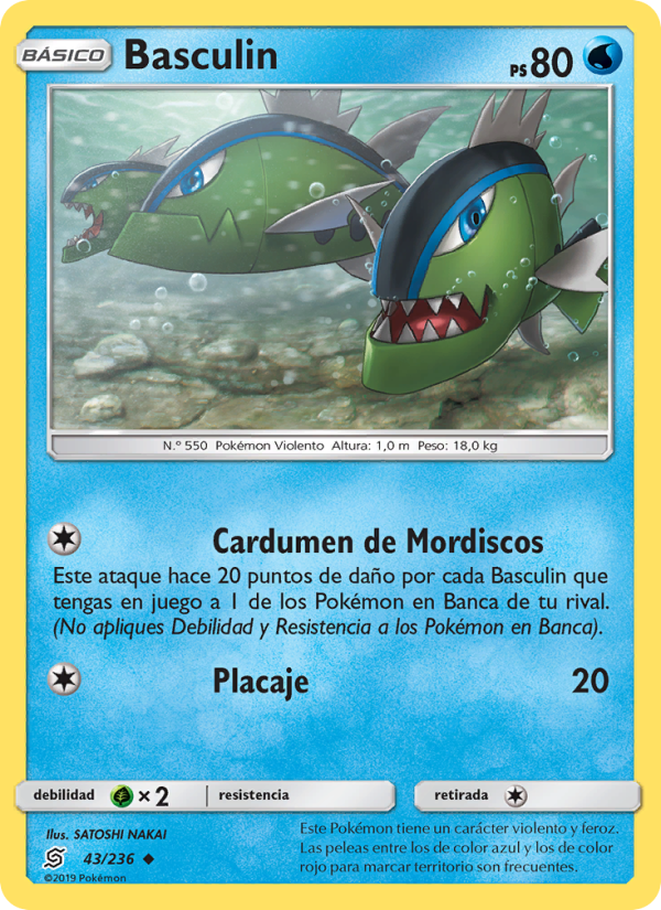 Basculin 43 — Unified Minds (Spanish Pokémon TCG card)