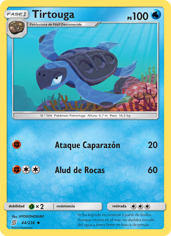 Tirtouga 44 — Unified Minds (Spanish Pokémon TCG card)