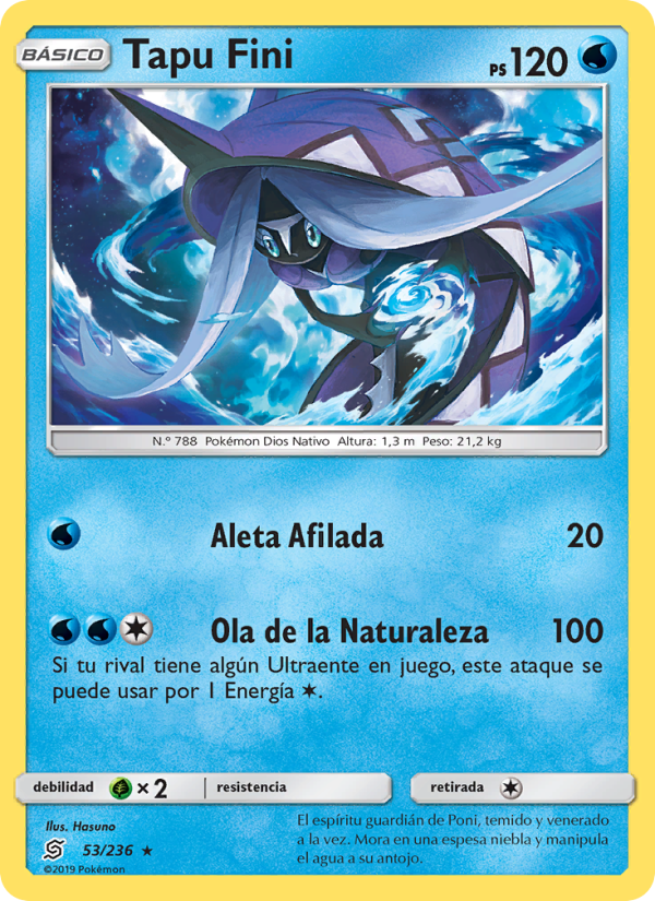 Tapu Fini 53 — Unified Minds (Spanish Pokémon TCG card)