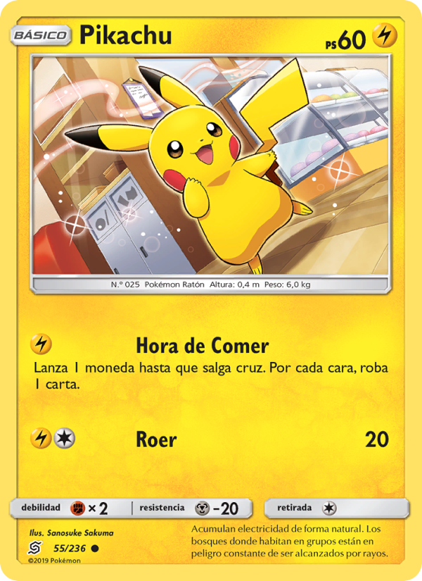 Pikachu 55 — Unified Minds (Spanish Pokémon TCG card)