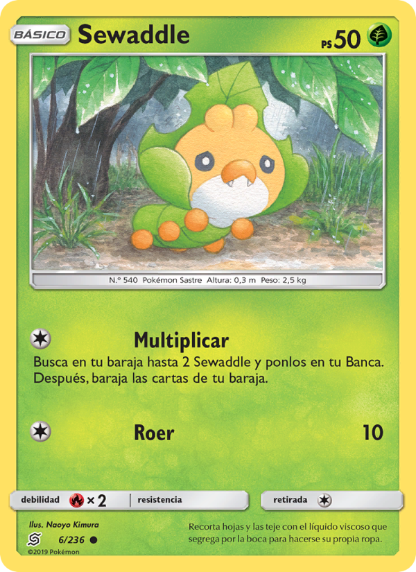 Sewaddle 6 — Unified Minds (Spanish Pokémon TCG card)