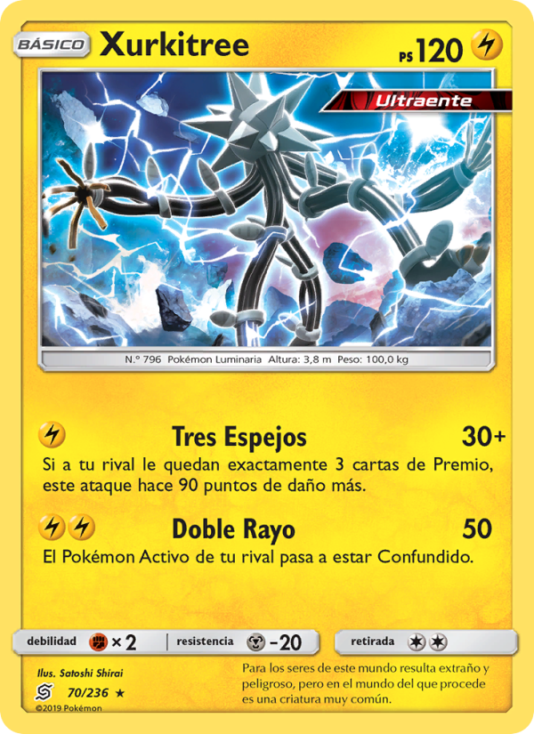 Xurkitree 70 — Unified Minds (Spanish Pokémon TCG card)
