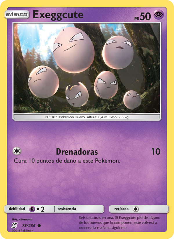 Exeggcute 73 — Unified Minds (Spanish Pokémon TCG card)