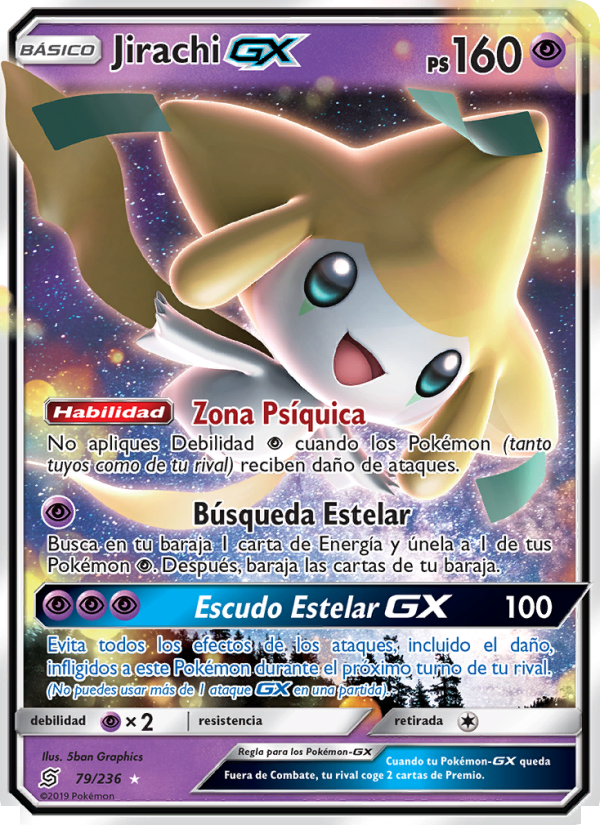 Jirachi GX 79 — Unified Minds (Spanish Pokémon TCG card)