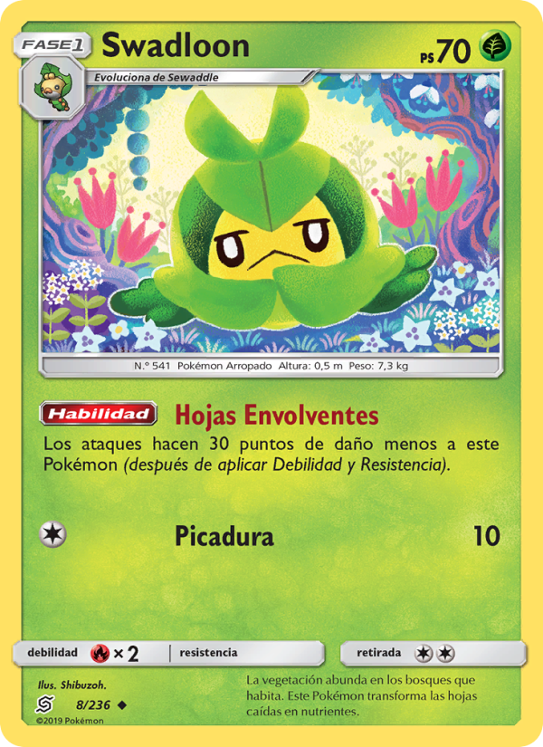 Swadloon 8 — Unified Minds (Spanish Pokémon TCG card)