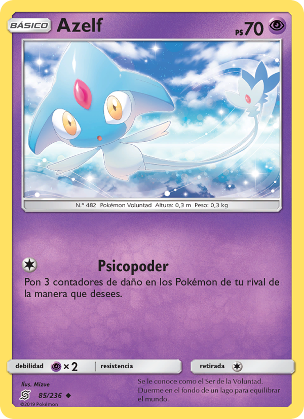 Azelf 85 — Unified Minds (Spanish Pokémon TCG card)