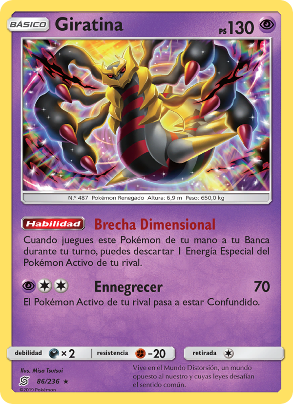 Giratina 86 — Unified Minds (Spanish Pokémon TCG card)