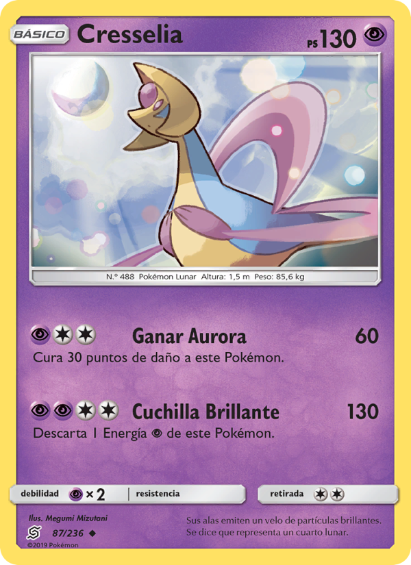 Cresselia 87 — Unified Minds (Spanish Pokémon TCG card)