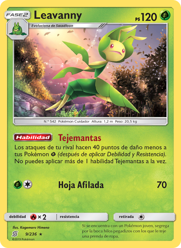 Leavanny 9 — Unified Minds (Spanish Pokémon TCG card)