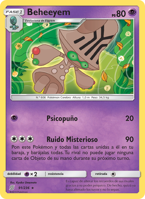 Beheeyem 91 — Unified Minds (Spanish Pokémon TCG card)