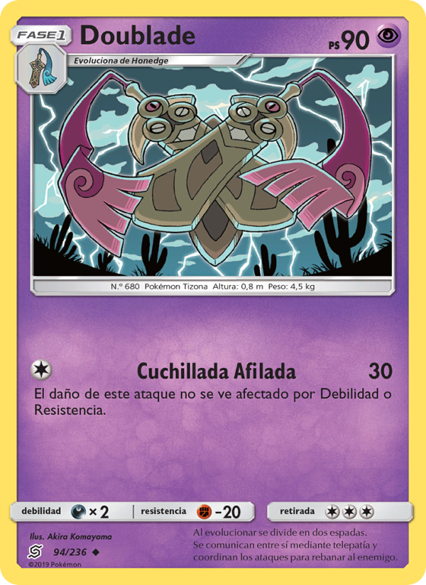 Doublade 94 — Unified Minds (Spanish Pokémon TCG card)