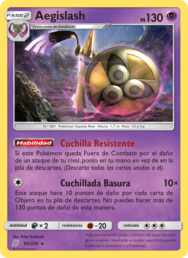 Aegislash 95 — Unified Minds (Spanish Pokémon TCG card)