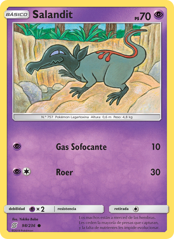 Salandit 98 — Unified Minds (Spanish Pokémon TCG card)