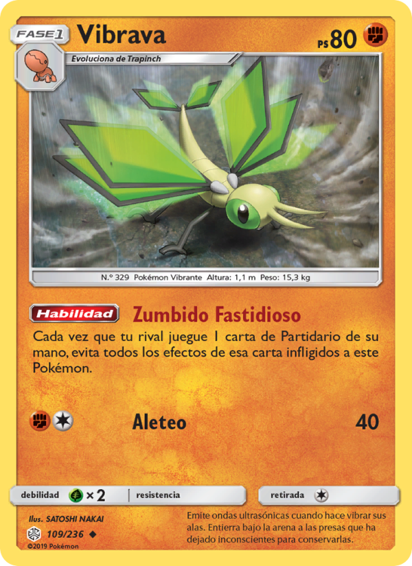 Vibrava 109 — Cosmic Eclipse (Spanish Pokémon TCG card)
